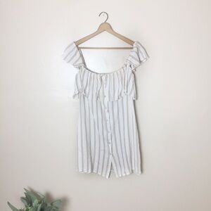 Privacy Please Small Striped Button Down Sleeveless Top
